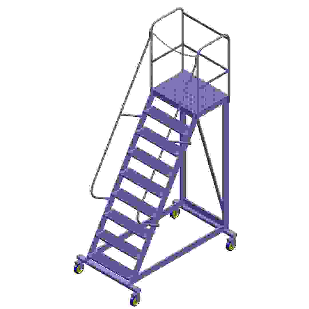 Topman Aluminum Rolling Staircase 8+1-Tier Step Ladder (325 x 178 x 110 cm)