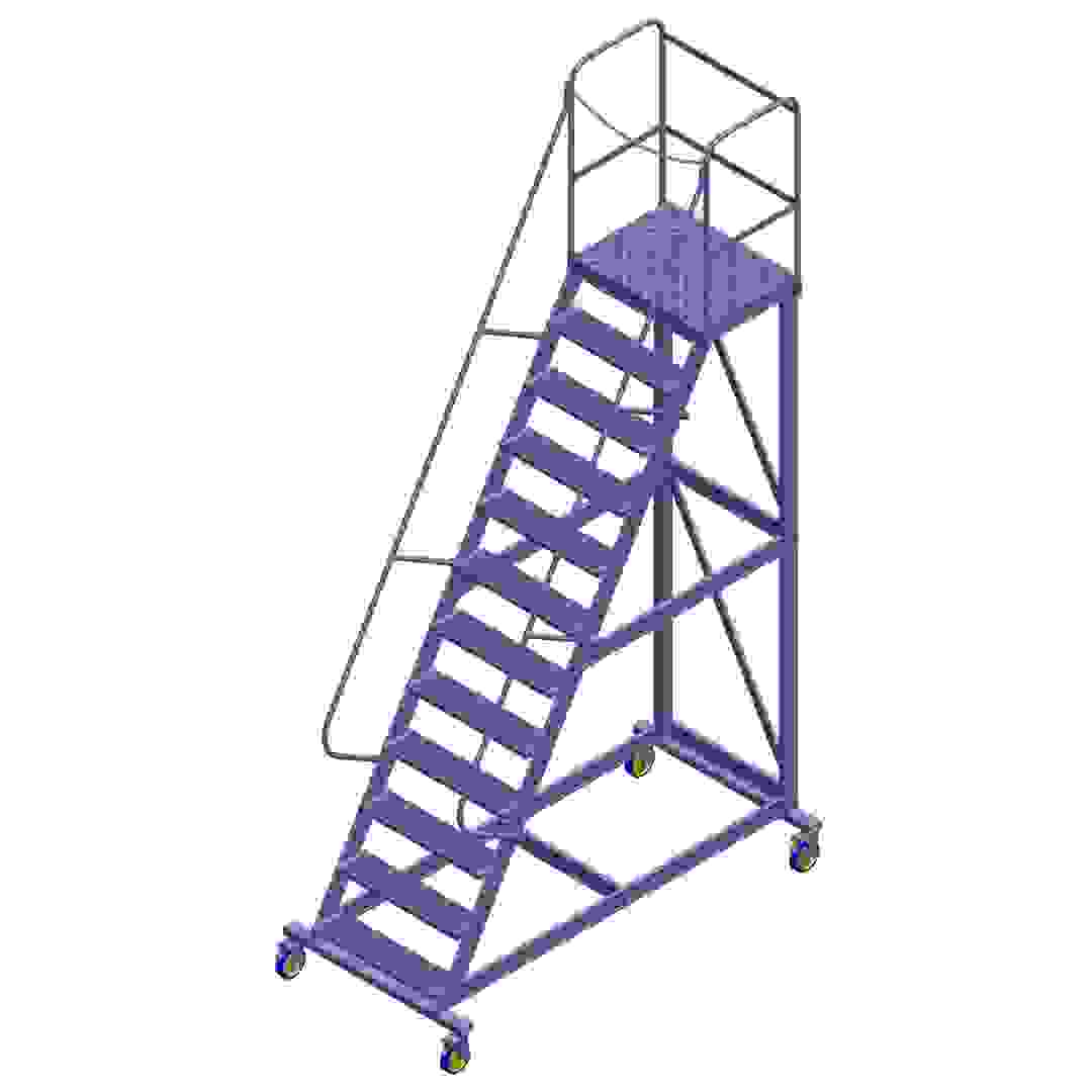 Topman Aluminum Rolling Staircase 11+1-Tier Step Ladder (400 x 221.5 x 110 cm)