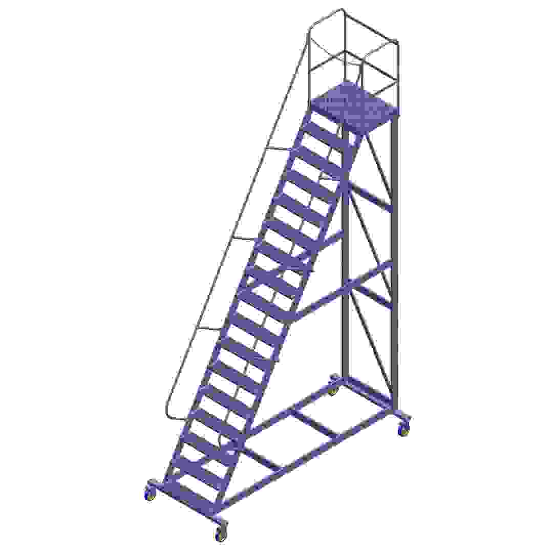 Topman Aluminum Rolling Staircase 16+1-Tier Step Ladder (525 x 294 x 120 cm)