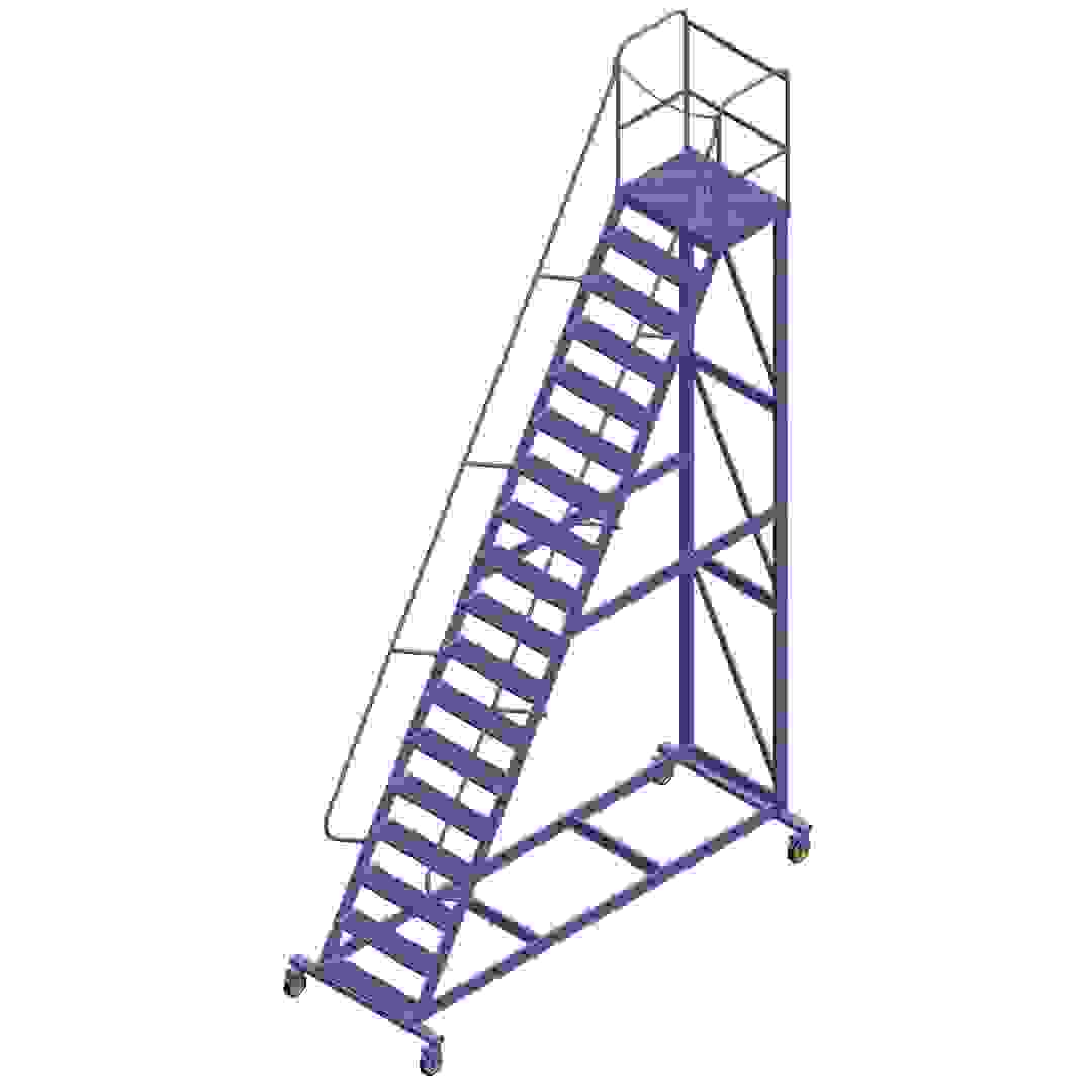 Topman Aluminum Rolling Staircase 17+1-Tier Step Ladder (550 x 308.5 x 120 cm)