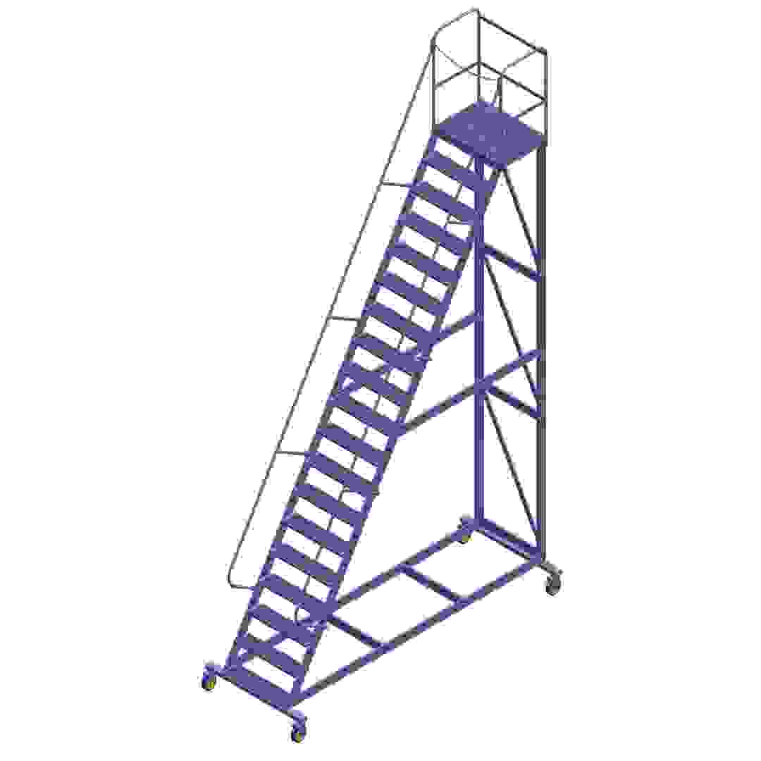 Topman Aluminum Rolling Staircase 18+1-Tier Step Ladder (575 x 323 x 120 cm)