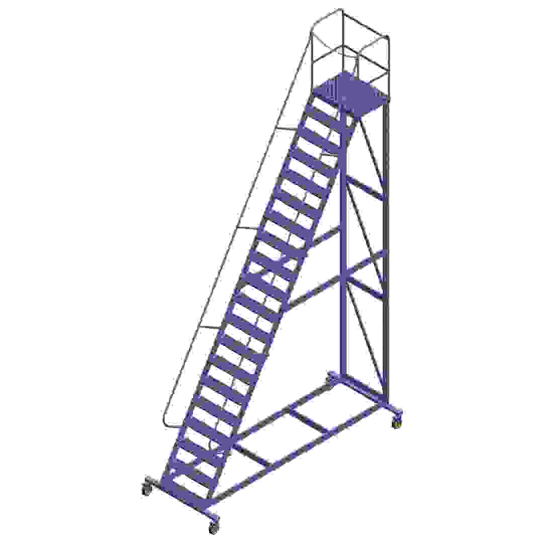 Topman Aluminum Rolling Staircase 19+1-Tier Step Ladder (600 x 337.5 x 130 cm)