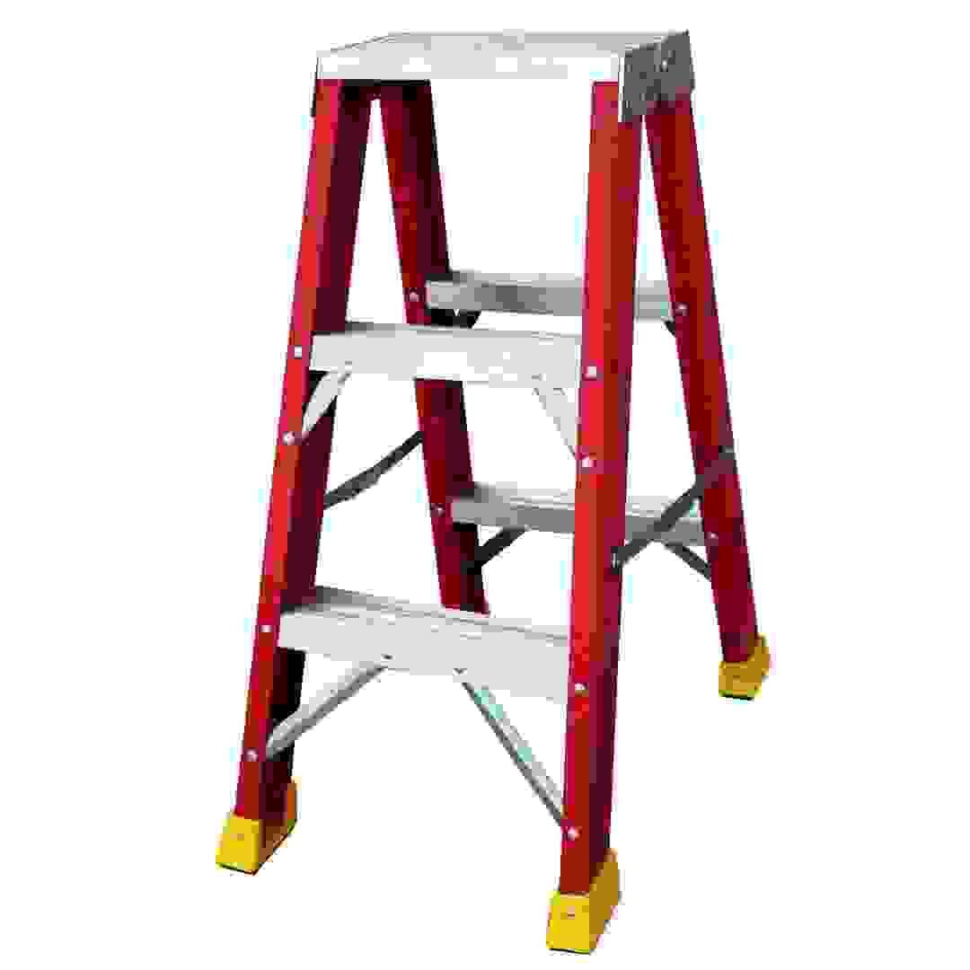 Topman Fiberglass Double-Sided 3-Tier Step Ladder (85.5 x 68 x 42 cm)