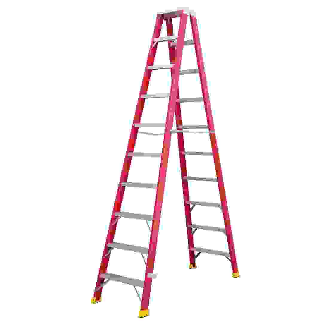 Topman Fiberglass Double-Sided 10-Tier Step Ladder (290 x 181 x 63 cm)