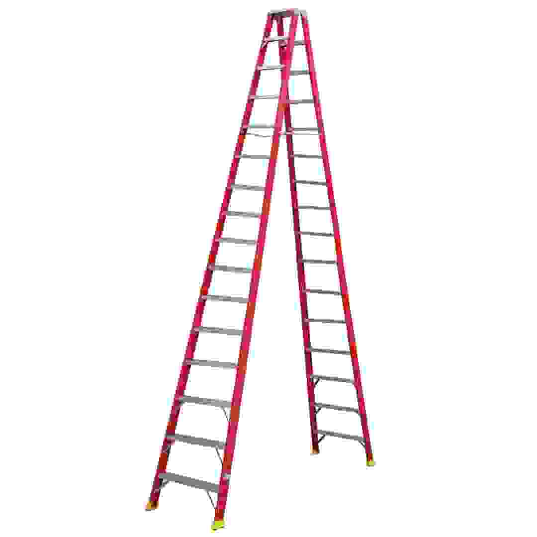 Topman Fiberglass Double-Sided 16-Tier Step Ladder (459.5 x 277 x 81 cm)