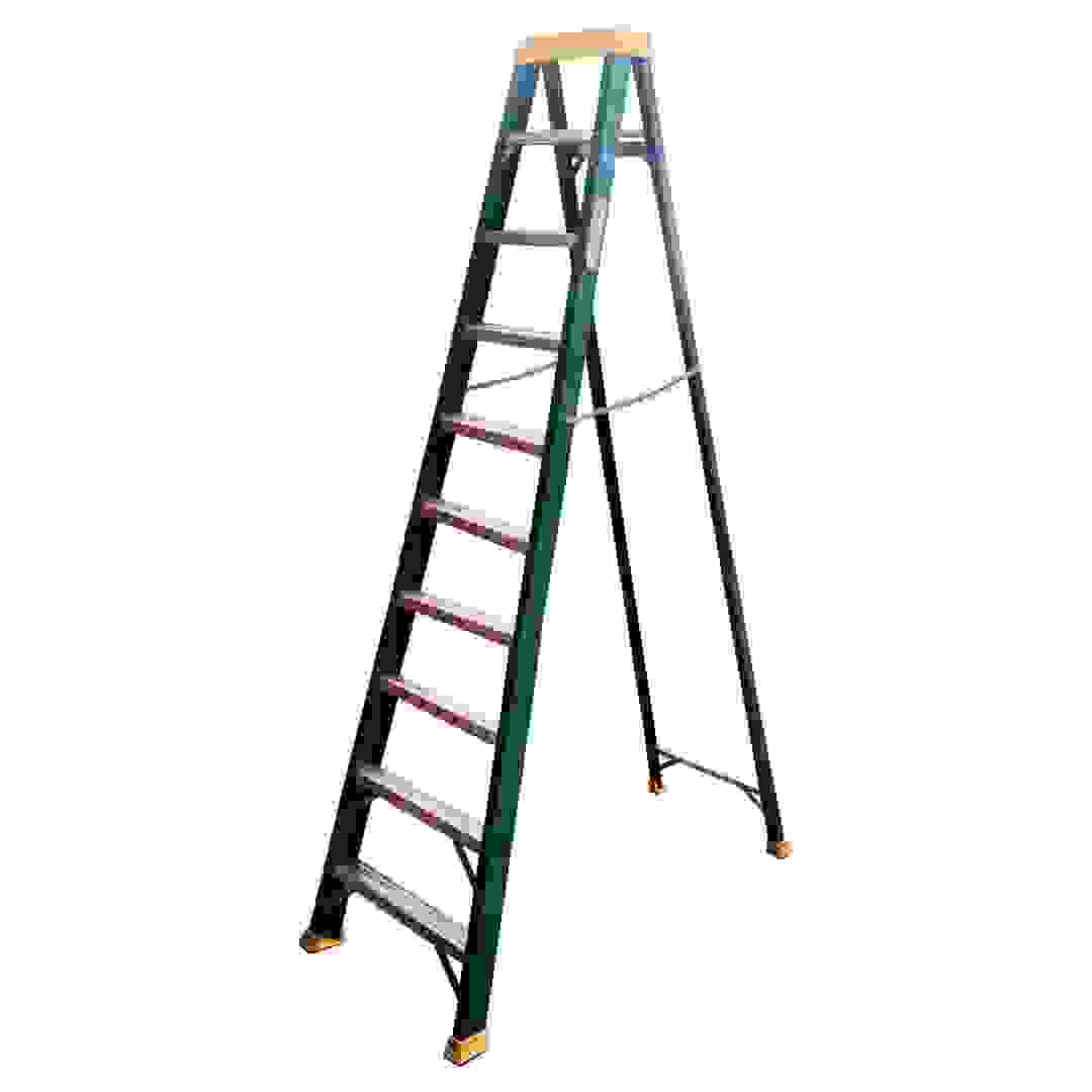 Topman Fiberglass Single-Sided 10-Tier Step Ladder (290 x 172 x 64 cm)