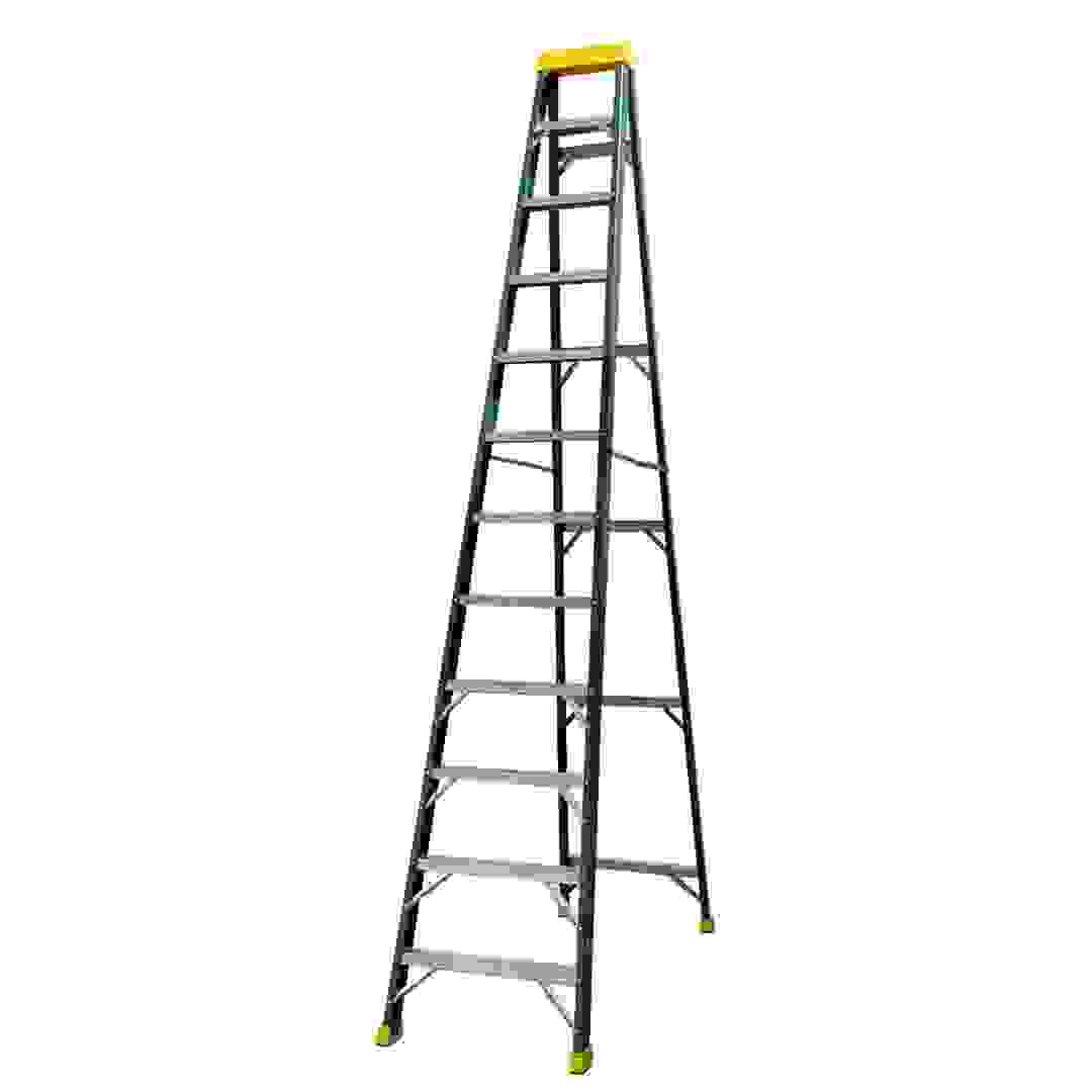 Topman Fiberglass Single-Sided 12-Tier Step Ladder (345.5 x 203 x 70 cm)
