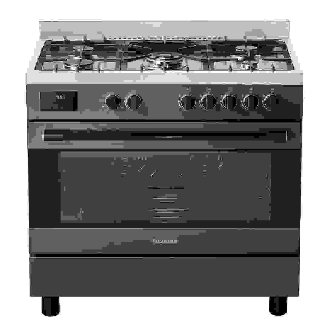 Toshiba Freestanding 5-Burner Gas Cooker W/Oven, RQ1-90MG5GE(GR) (89.5 x 60 x 75 cm)