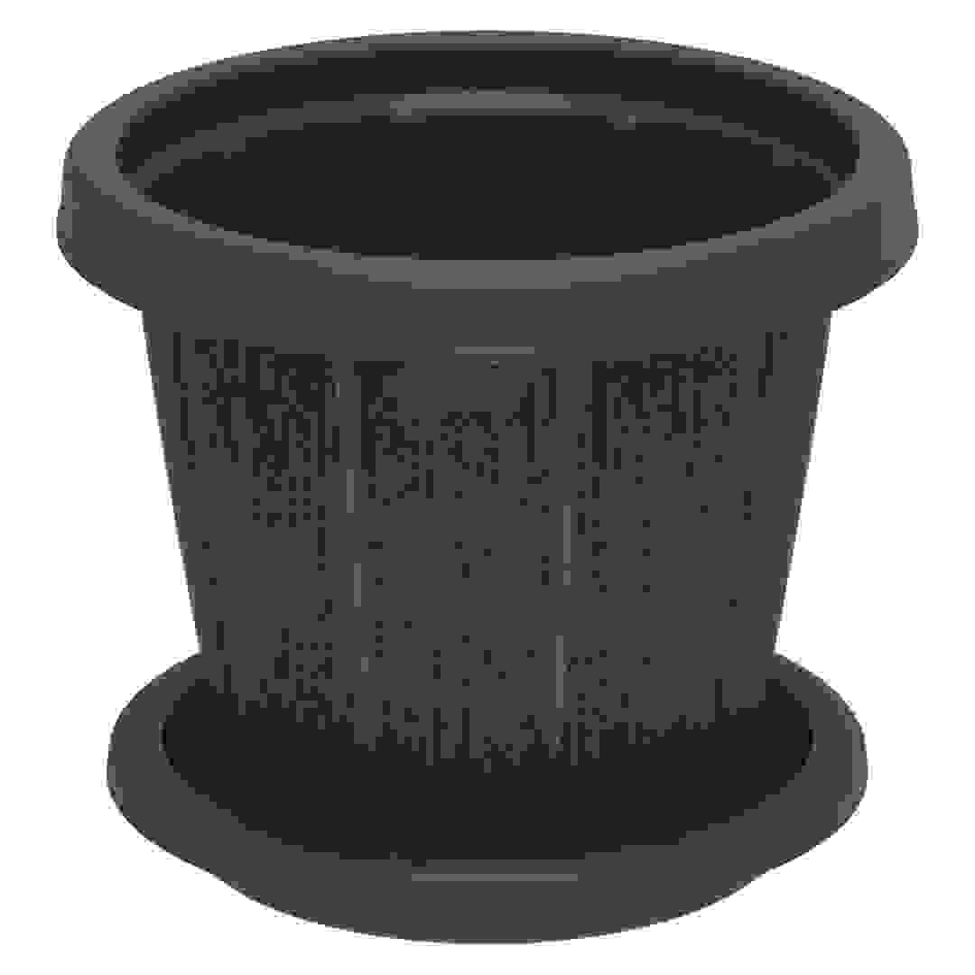 أصيص نباتات مع صينية كوزموبلاست سيدرجرين (بني غامق، 25.4 سم)