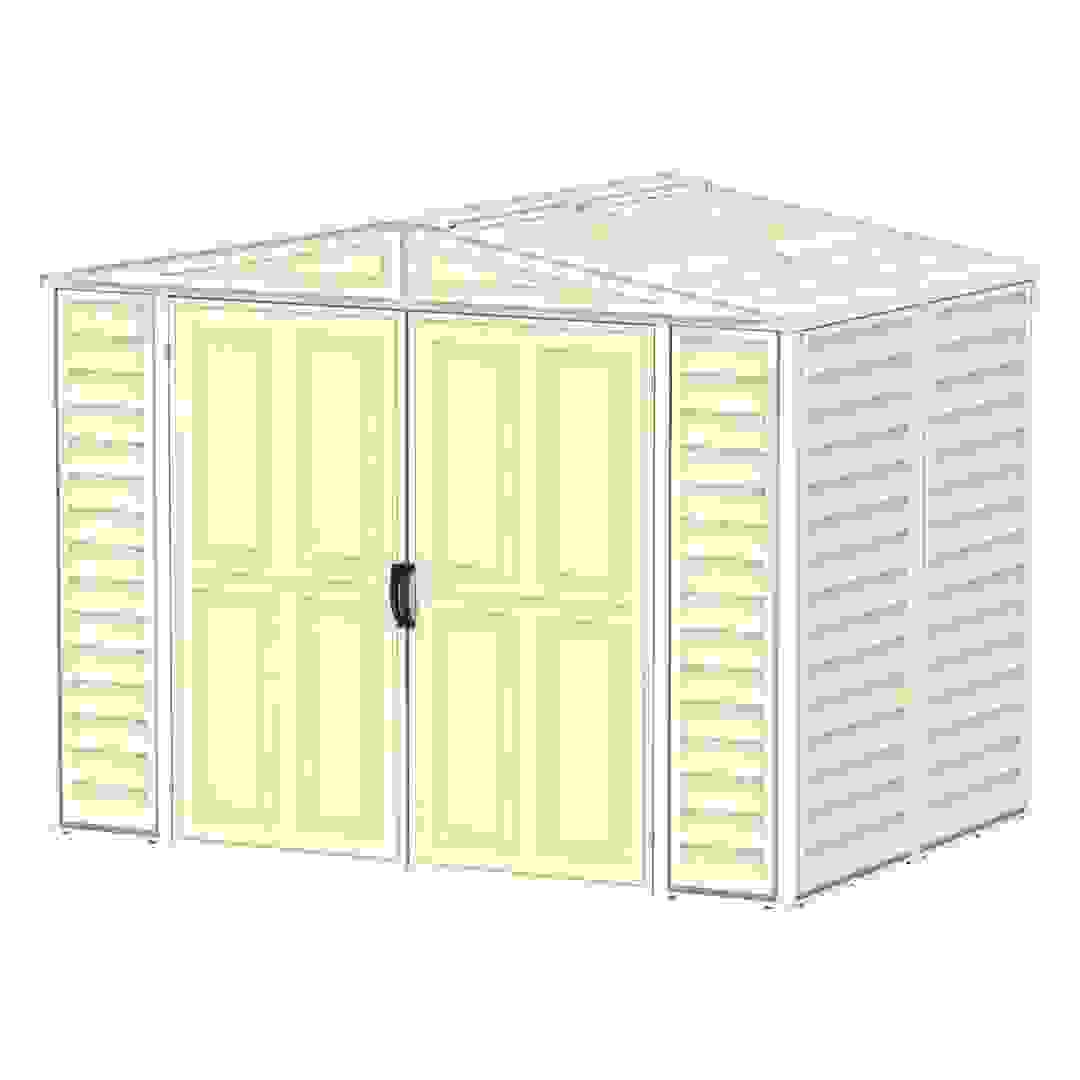 Duramax Aluminium & Vinyl Plastic Storage Shed (Ivory, 240 x 163 x 187.5 cm)