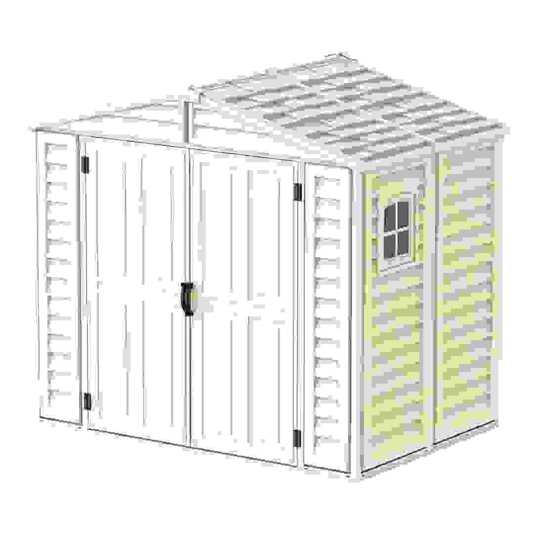 Duramax Aluminium & Vinyl Plastic Storage Shed (Ivory, 245 x 168 x 222 cm)
