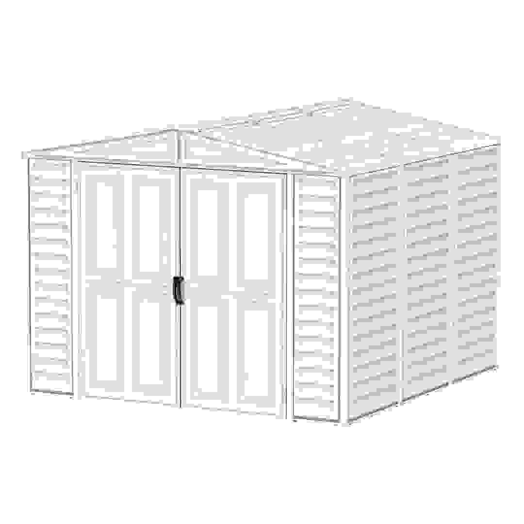 Duramax Aluminium & Vinyl Plastic Storage Shed (Ivory, 240 x 242 x 187.5 cm)