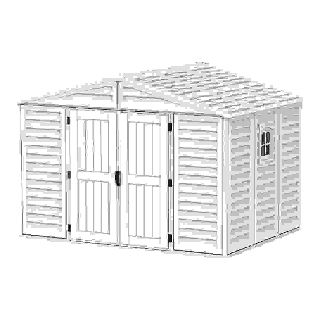 Duramax Aluminium & Vinyl Plastic Storage Shed (Ivory, 325 x 247 x 233 cm)