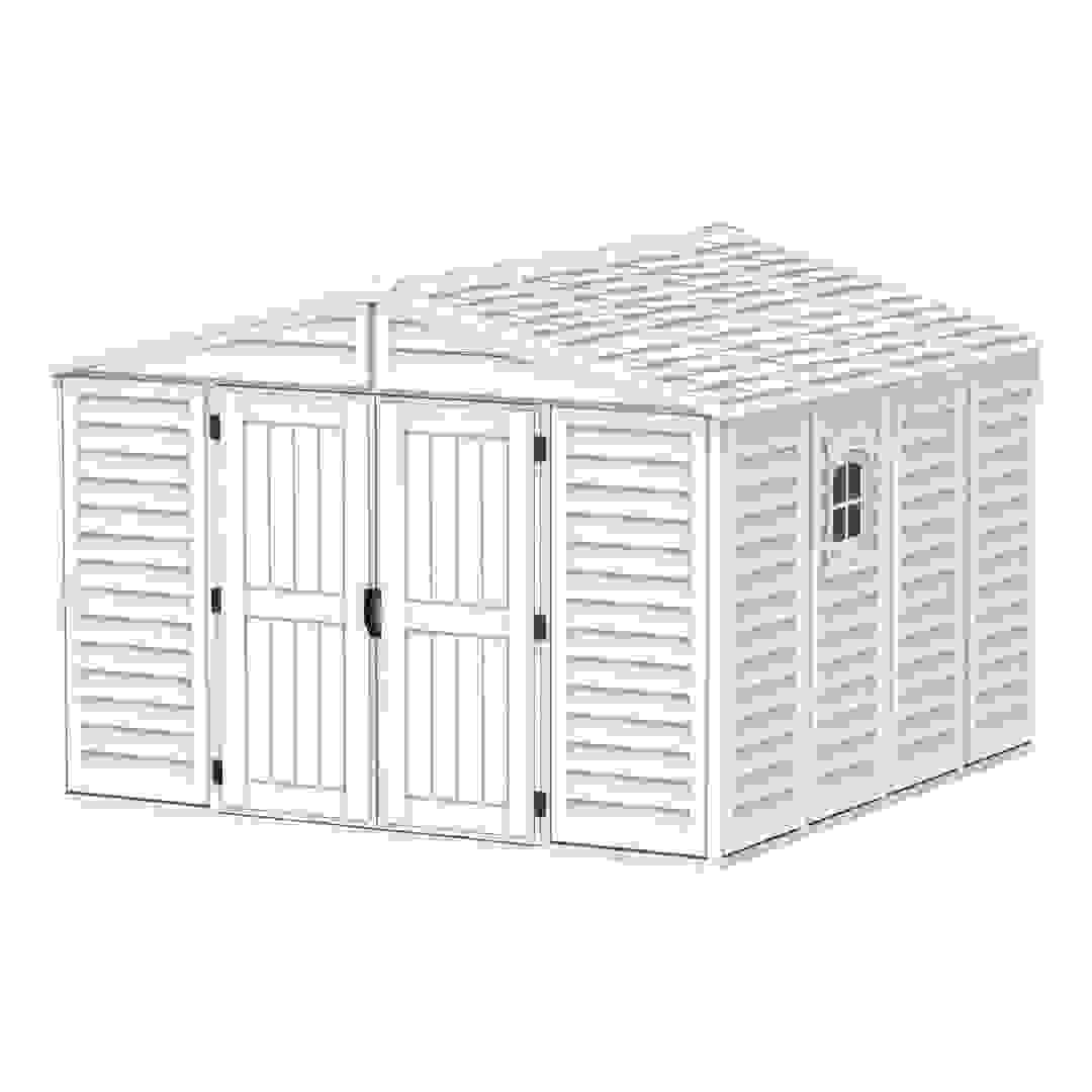 Duramax Aluminium & Vinyl Plastic Storage Shed (Ivory, 326 x 325 x 233 cm)
