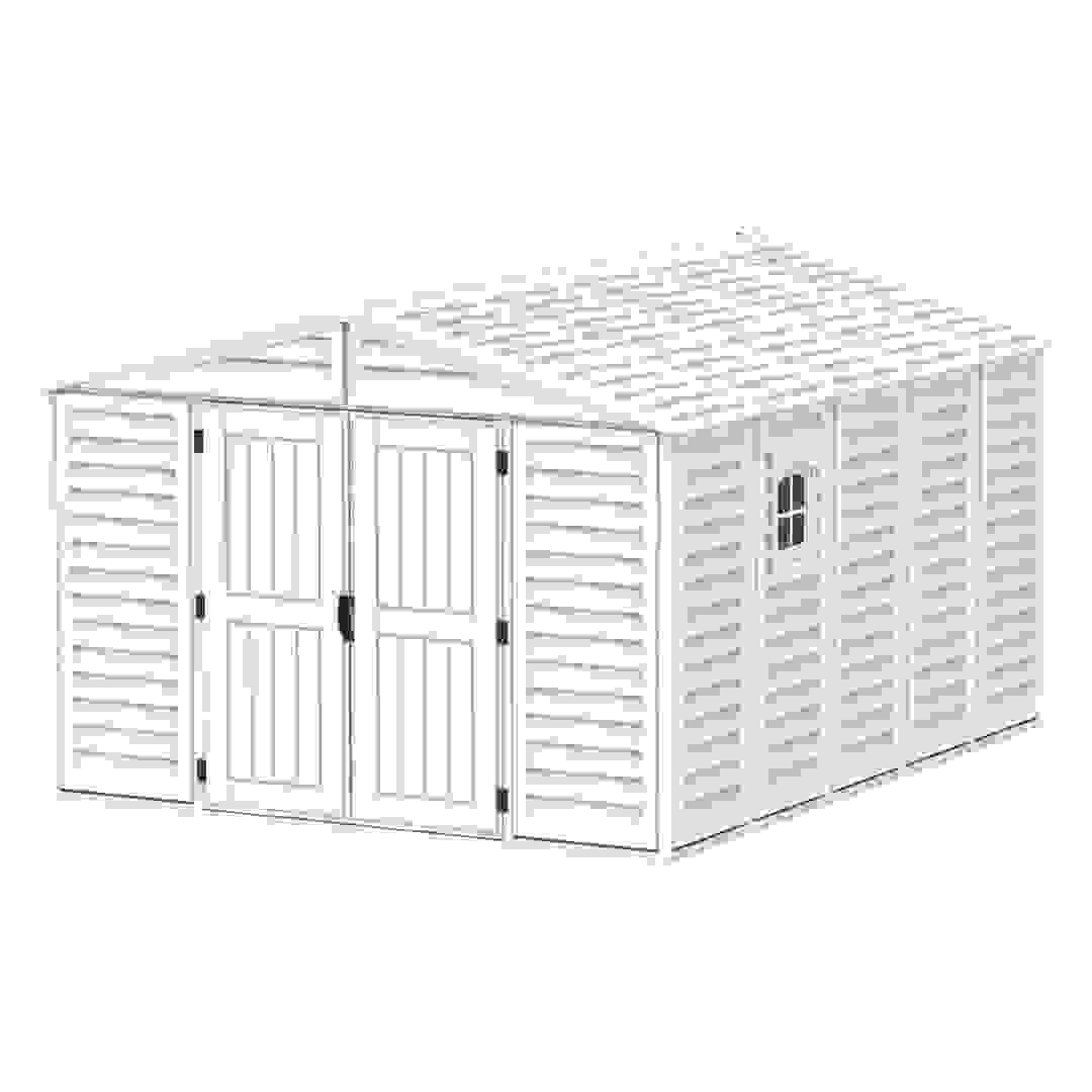Duramax Aluminium & Vinyl Plastic Storage Shed (Ivory, 325 x 405 x 233.2 cm)