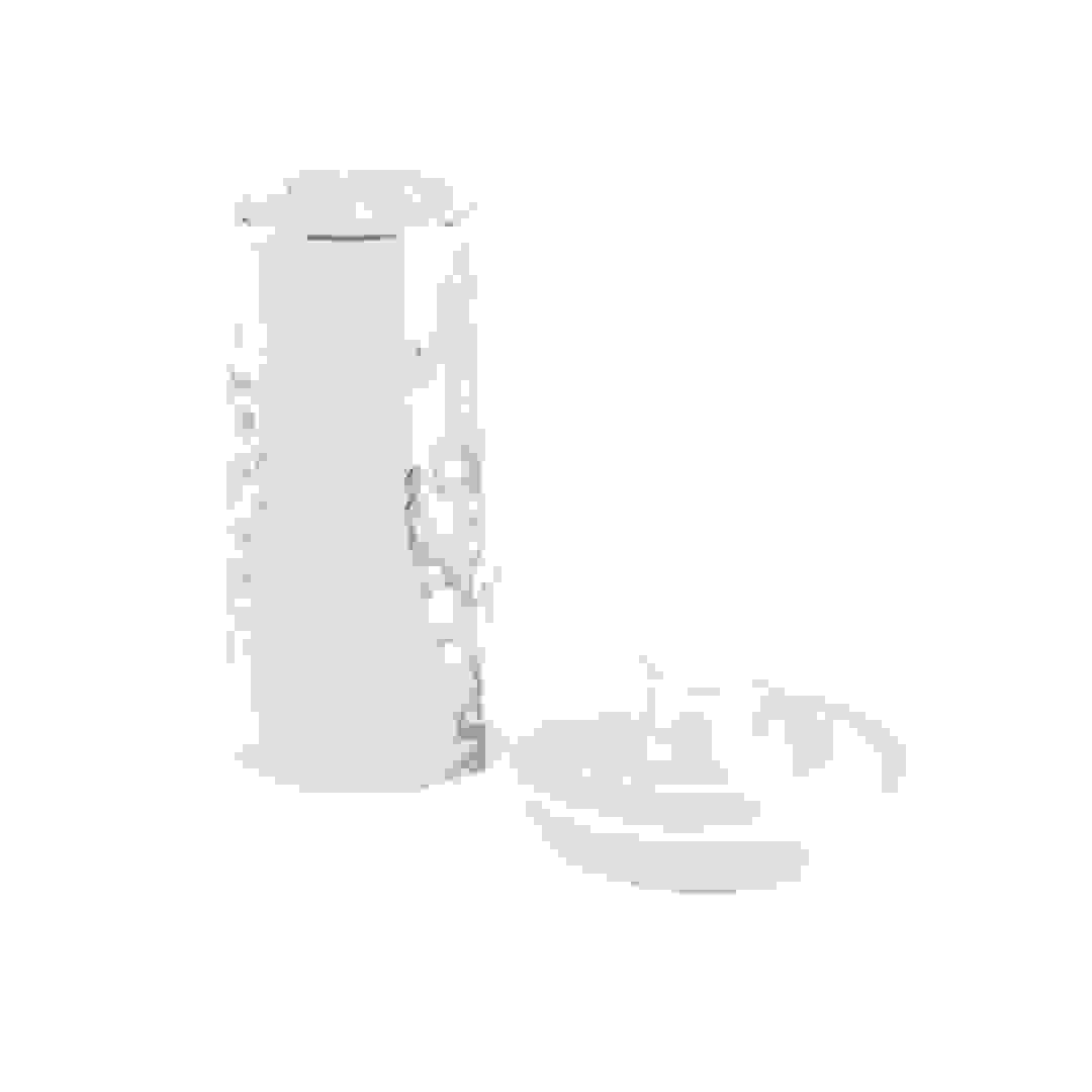 Otantik Liqaa Electronic Candle Holder (Small, Pearl White & Silver)