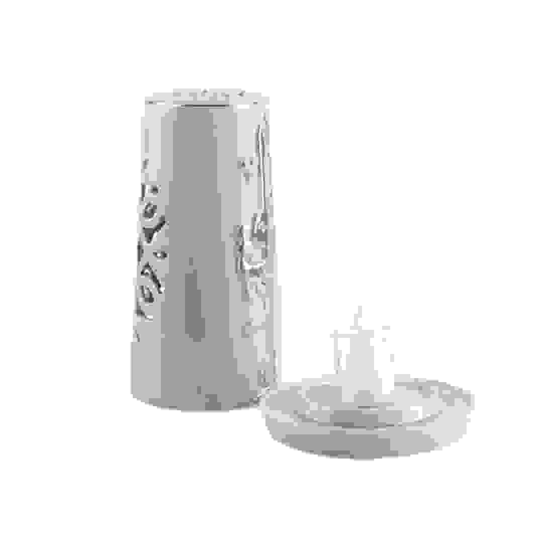 Otantik Liqaa Electronic Candle Holder ( Medium, Grey & Silver)