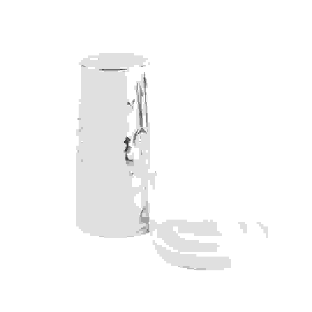 Otantik Liqaa Electronic Candle Holder (Large, Pearl White & Silver)