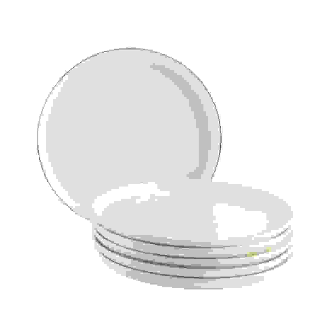 Otantik Liqaa Serving Plates (Pearl White & Gold, 6 Pc.)