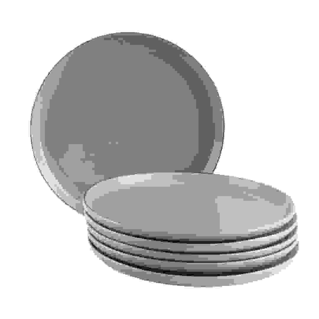 Otantik Liqaa Serving Plates (Grey & Silver, 6 Pc.)