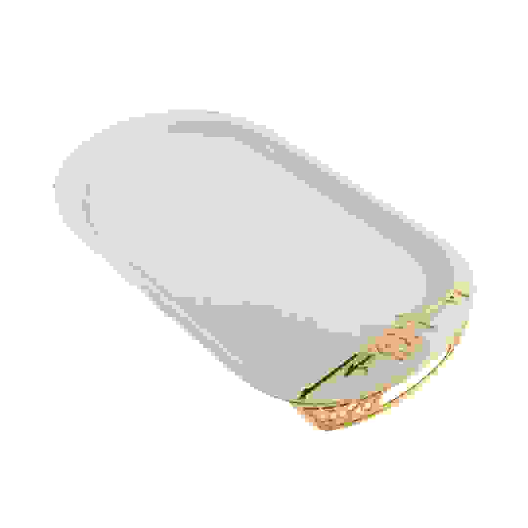 Otantik Liqaa Metal Serving Tray (Beige & Gold)
