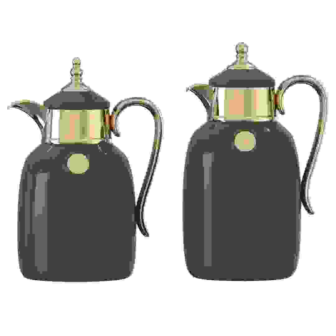 Home Maker Vacuum Flask Set, LA011-DBR (1 L & 0.75 L, Dark Brown)