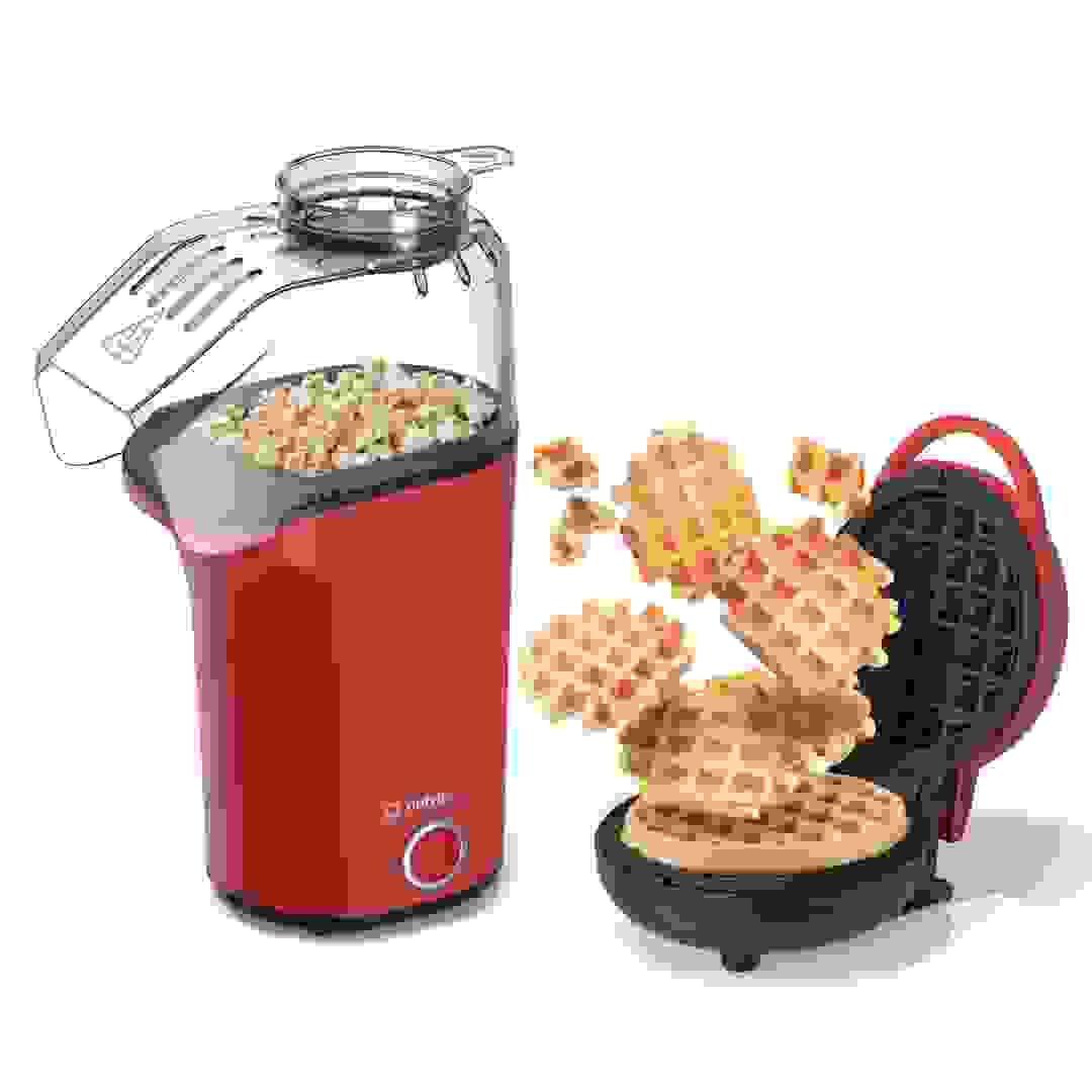 Nutricook Popcorn Maker, PM150R & Mini Waffle Maker, WM100R Bundle