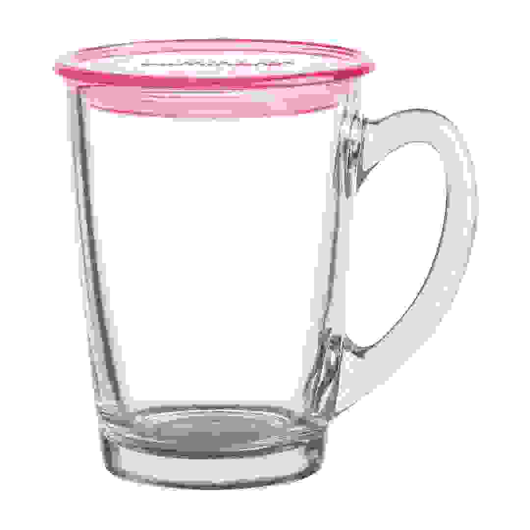 Luminarc New Morning Mug W/Pink Lid (320 ml)