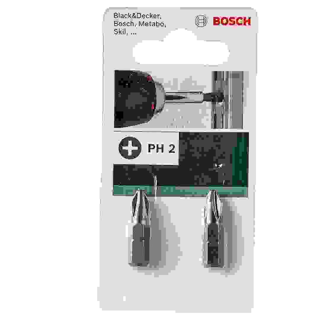 Bosch PH2 Bit (Gray, 25 mm, Pack of 2)