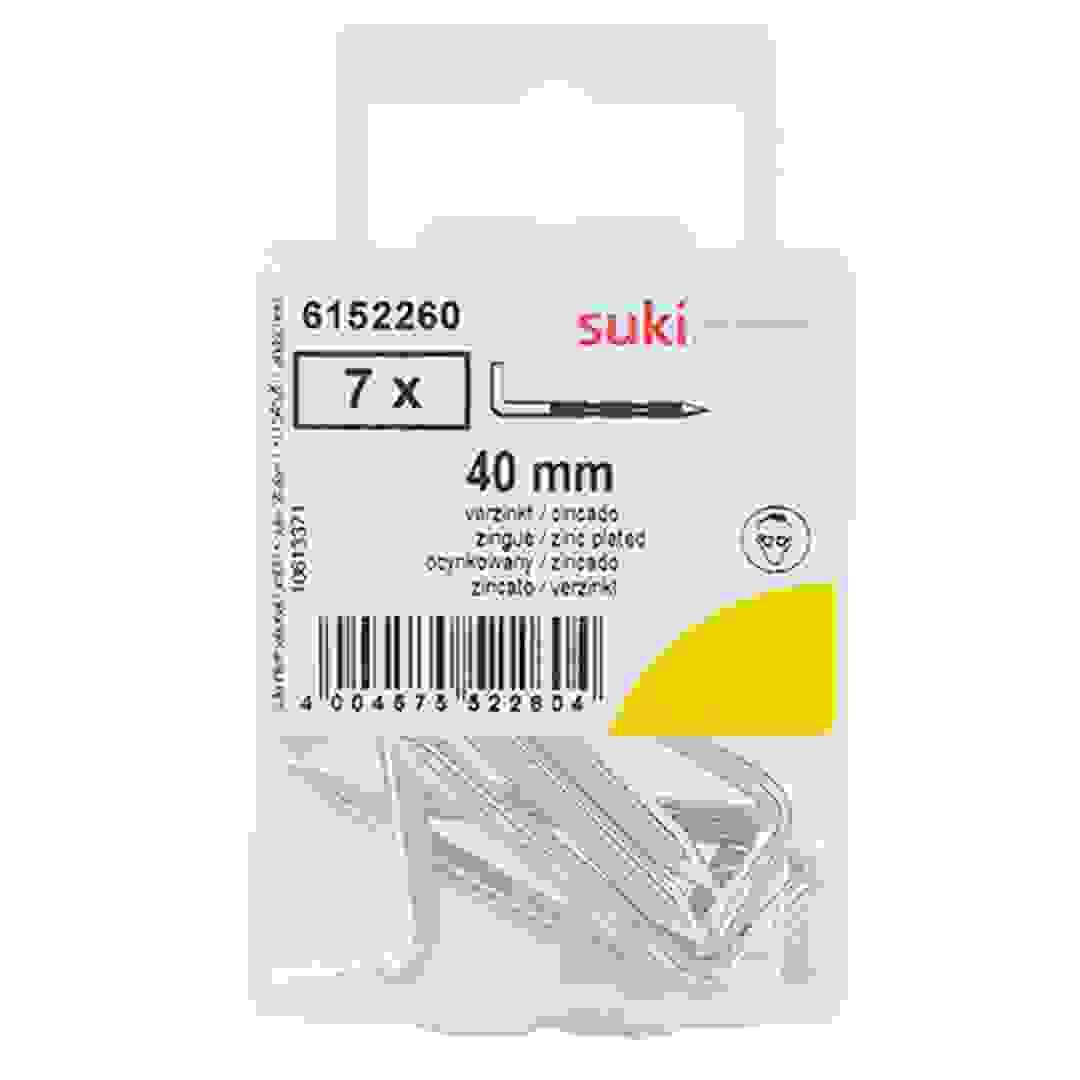 Suki 6152260 Hooks (40 mm, Pack of 7, Zinc)
