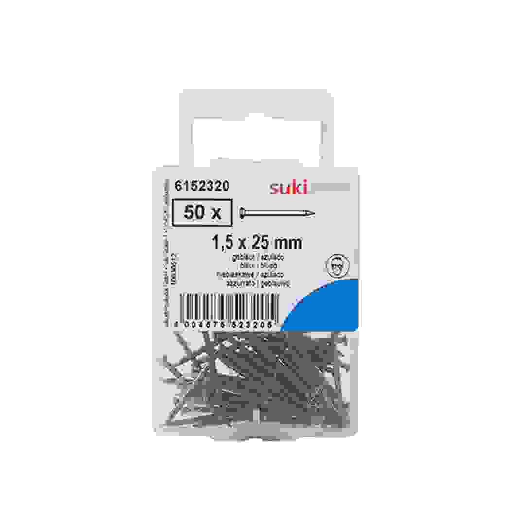 Suki Blued Nails (1.5 x 25 mm, Pack of 50)
