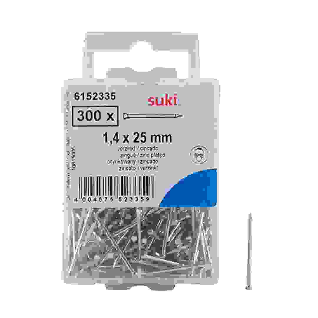 Suki Round Head Nails (1.4 x 25 mm, Pack of 300)