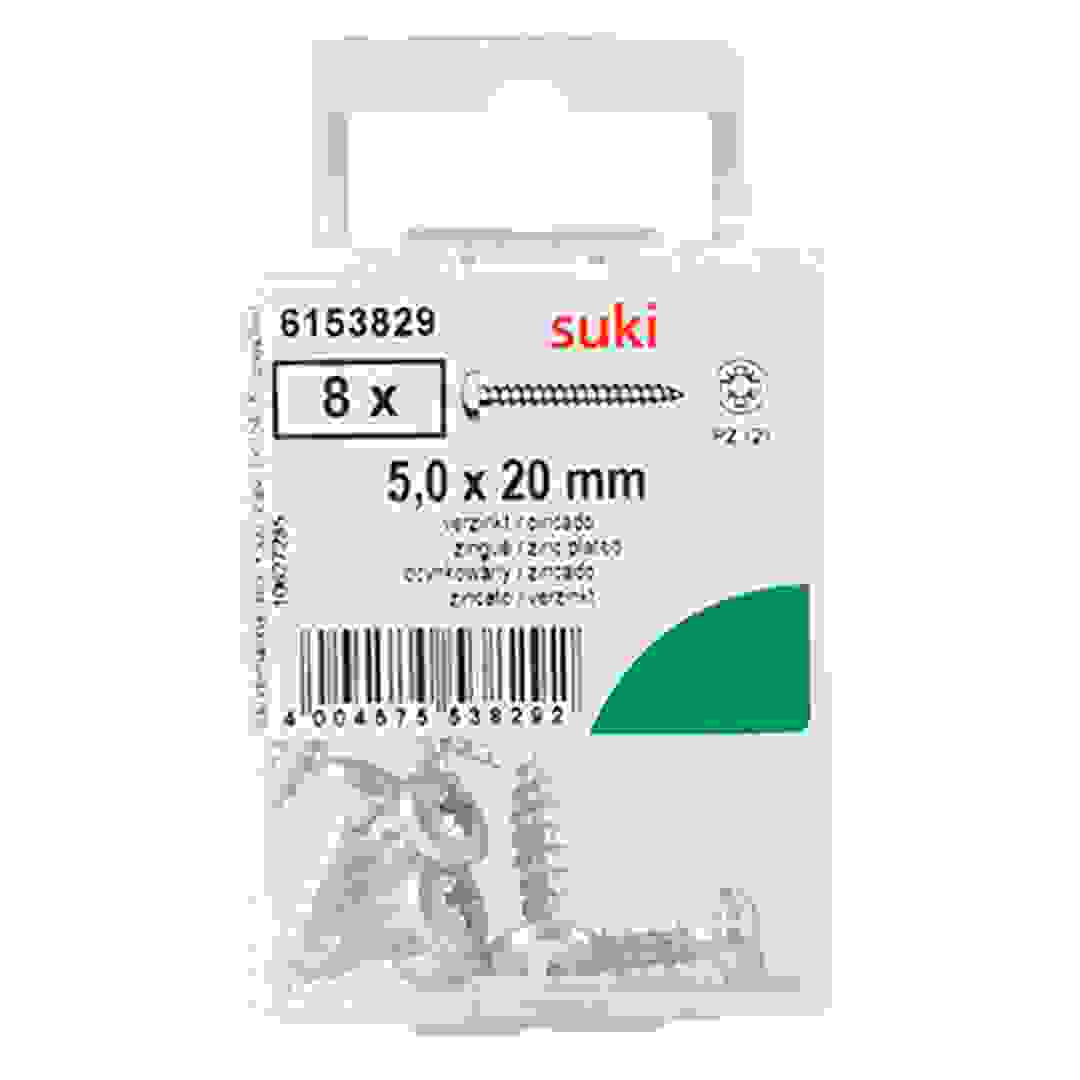 Suki 6153829 Raised Pan Style Chipboard Screws (2 x 0.5 cm, Pack of 8)