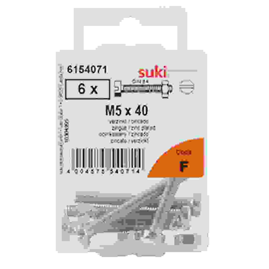Suki 6154071 M5 Flat-Head Countersunk Machine Screws (50 mm, Pack of 6)