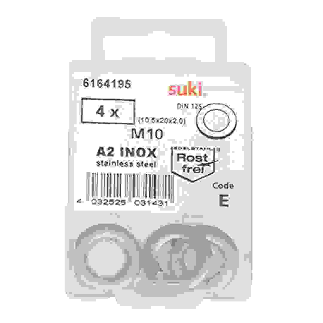 Suki 6164195 M10 Flat Washers (Pack of 4)