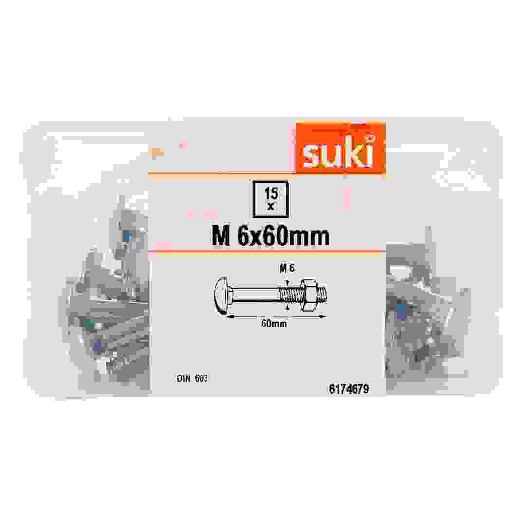 Suki Round Head Hex Screw Pack (0.6 x 6 cm, 15 Pc.)