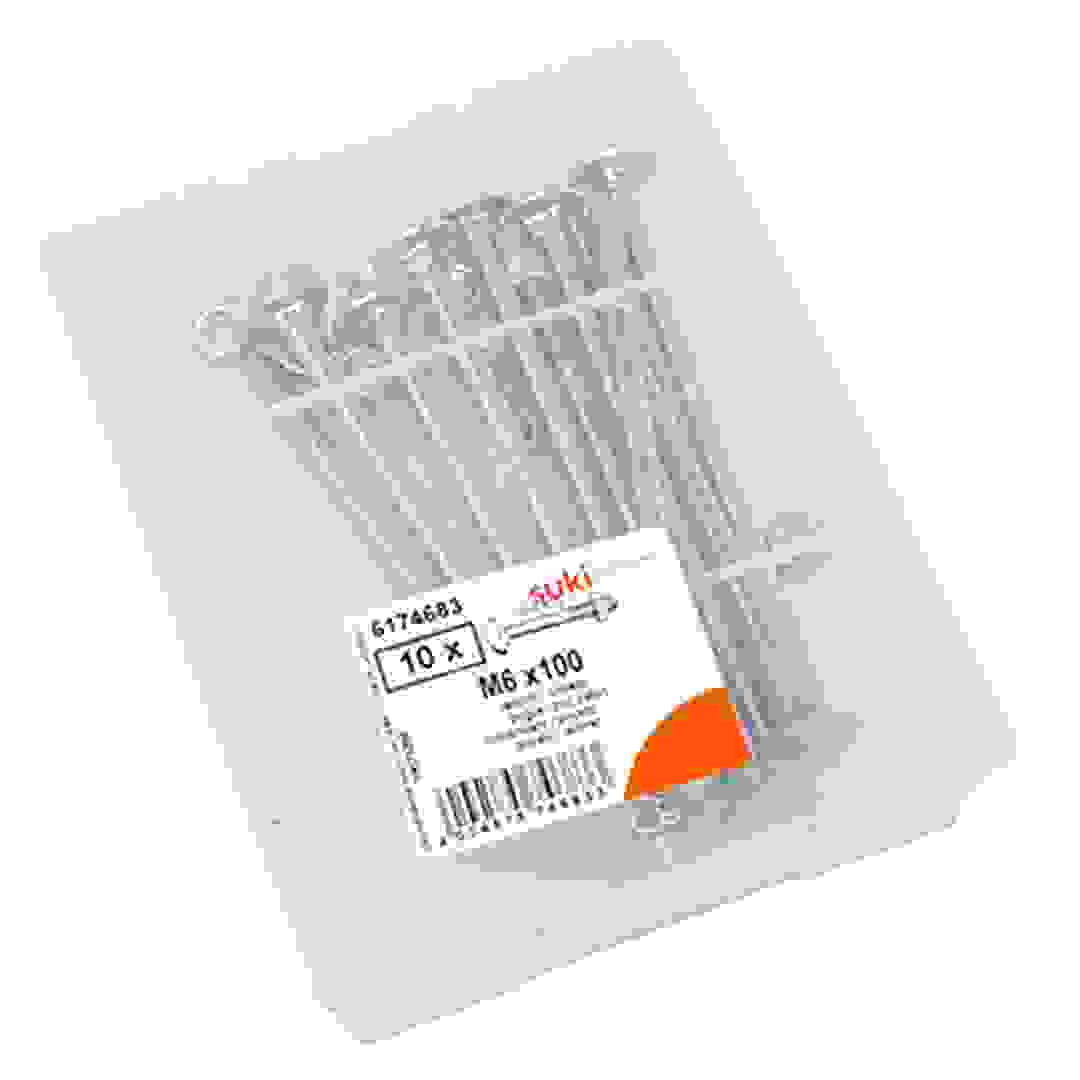 براغي مربعة العنق برأس قدحي (100 ملم)