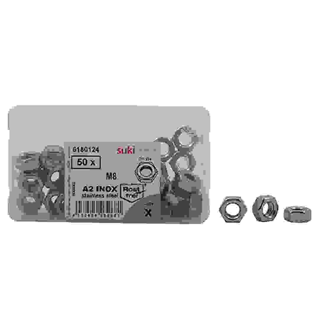 Suki Zinc-Plated Hex Nuts (M8, Pack of 16)