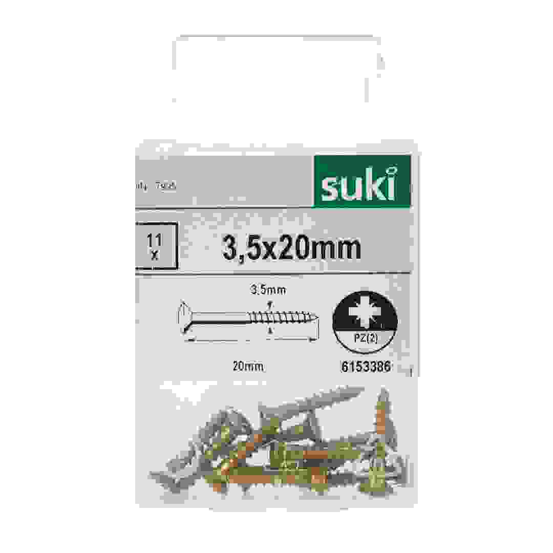 Suki Wood Screws Pack (3.5 x 20 mm, DIN 7995, 11 Pc.)