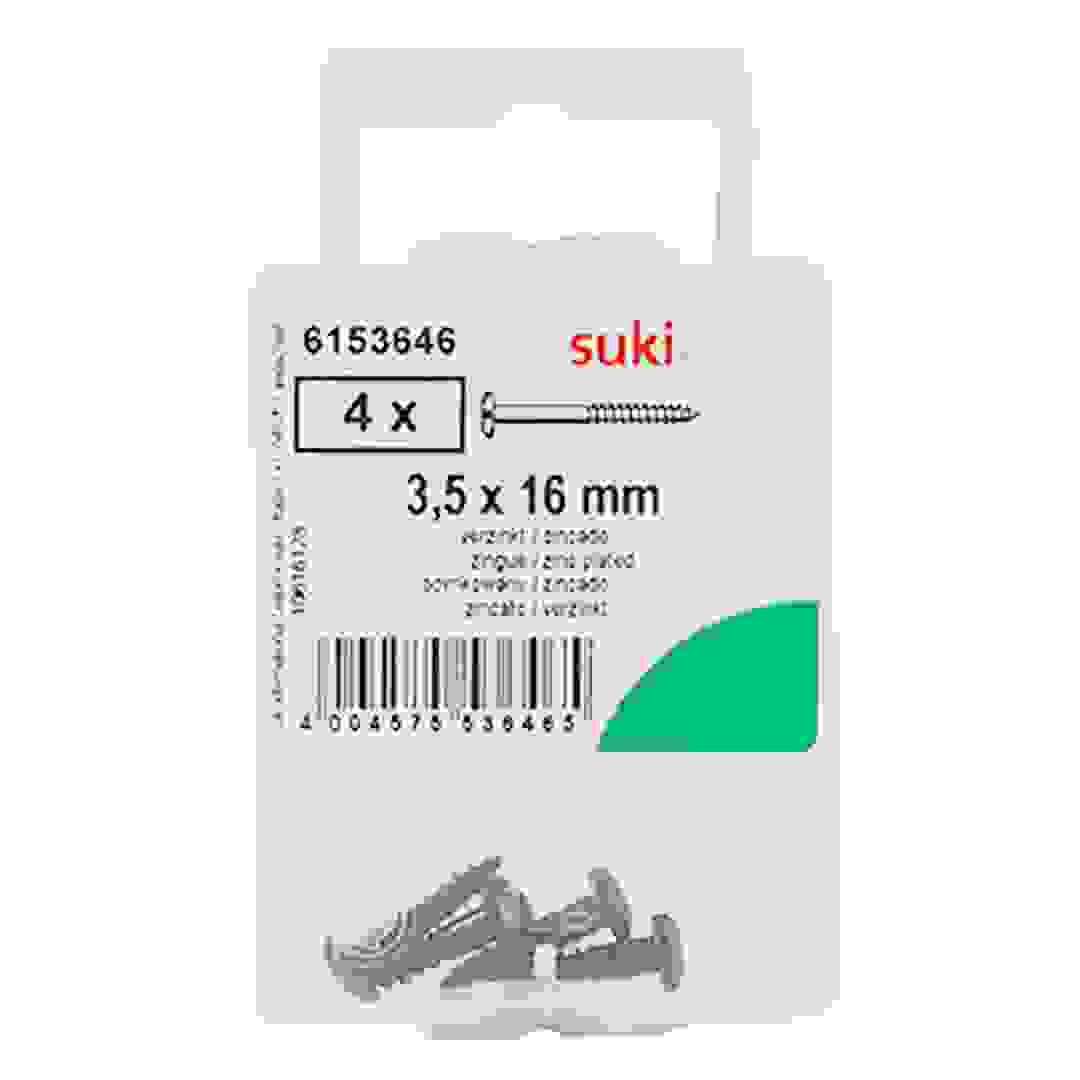 برغي خشب برأس مسطح 6153646 (16 ملم، عبوة من 4 قطع)