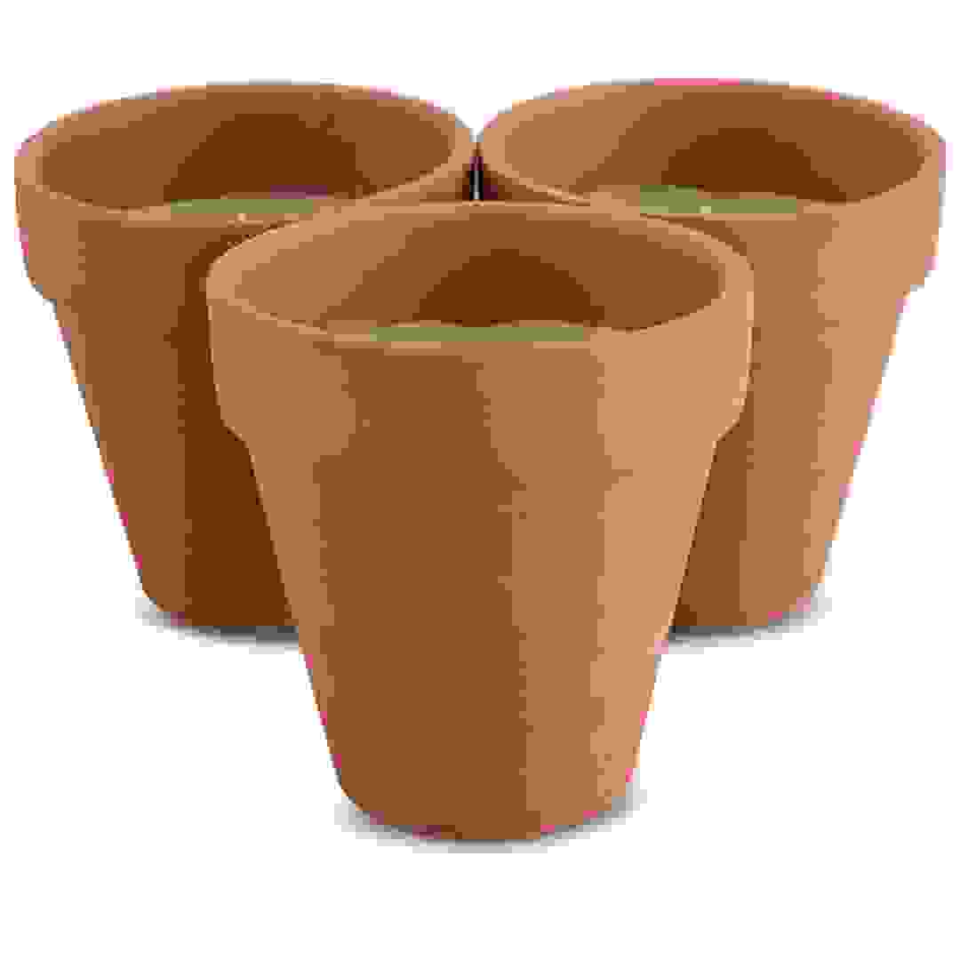 Waxworks Terracotta Citronella Round Pots (9.5 x 9 cm, Pack of 3)