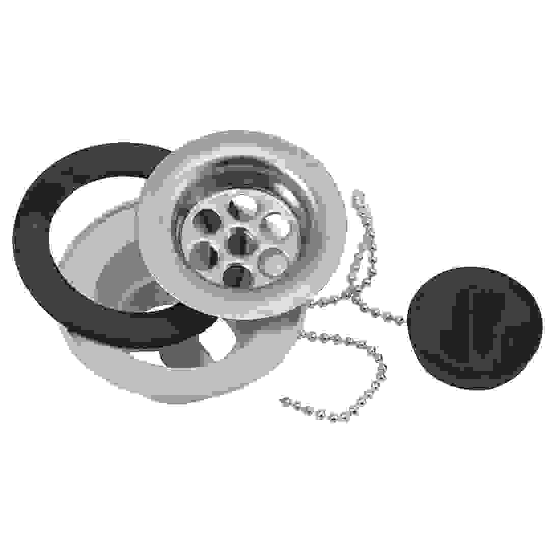 واقي بالوعة حوض (3.2 سم، أسود/فضي)