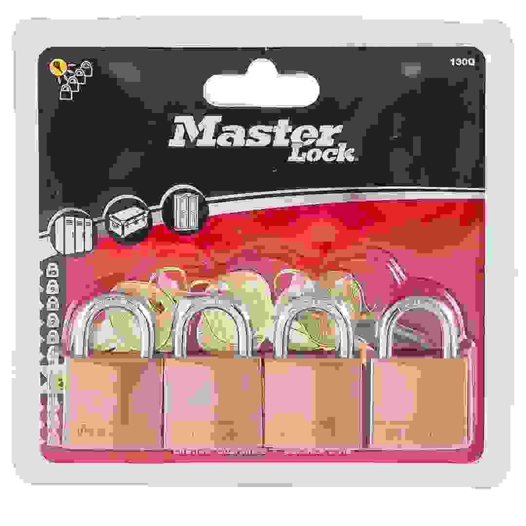 Master Lock Padlock (30 mm, Pack of 4, Brass)