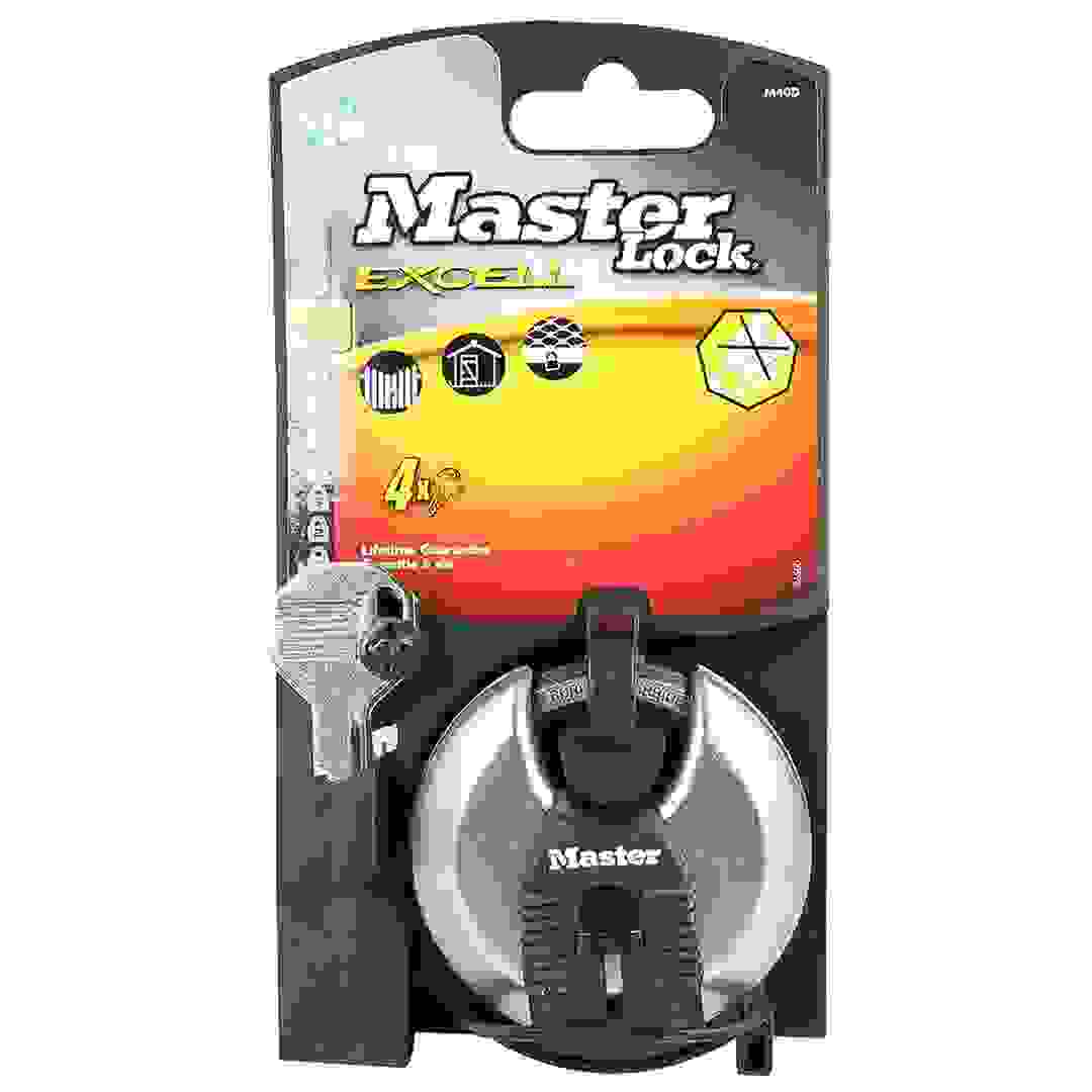 Master Lock Excell Discus Padlock with Shrouded Shackle (70 mm, Silver)