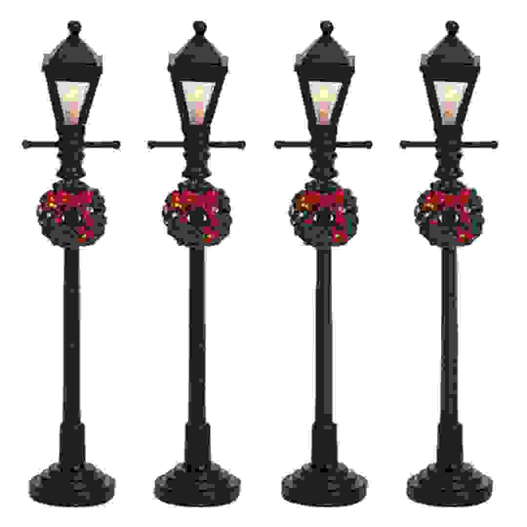Lemax Gas Lantern Street Lamp Festive Décor Set (10.50 cm, 4 pcs)