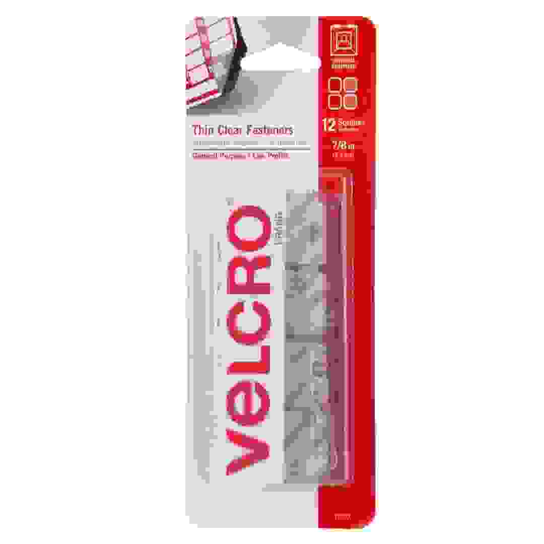 Velcro® Self Adhesive Squares Clear (Pack of 12)