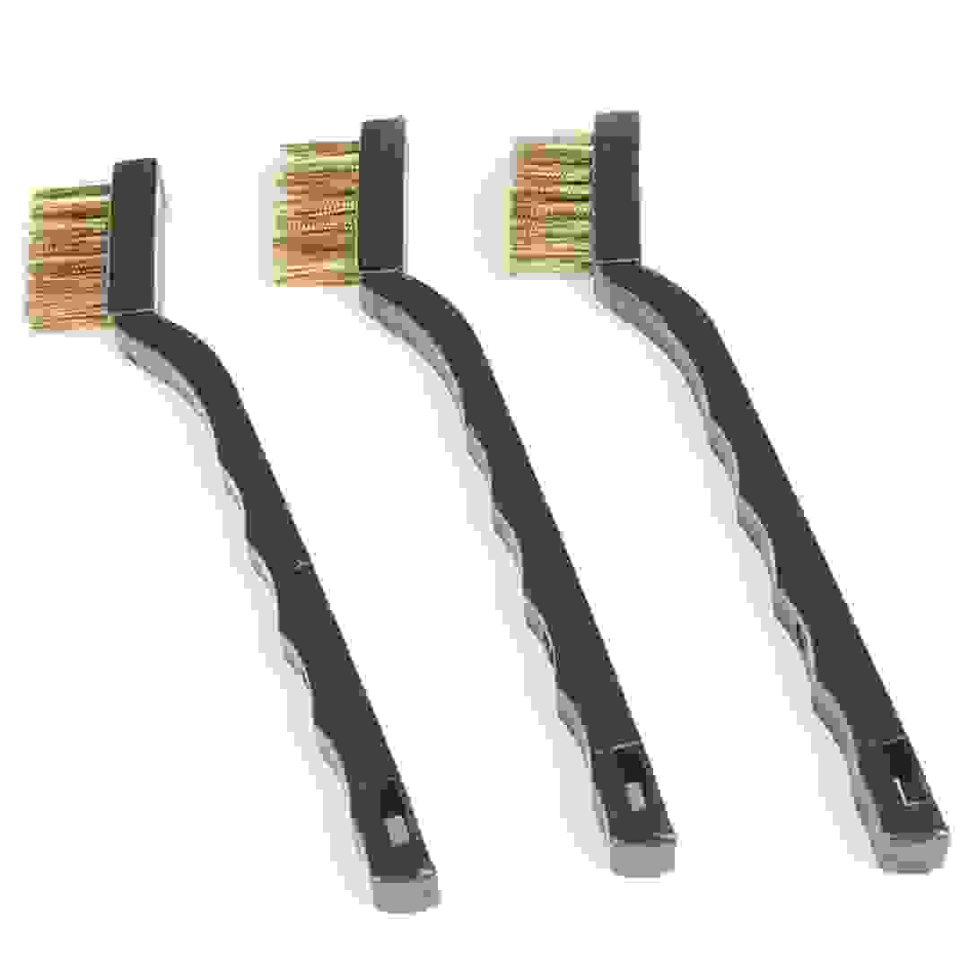 Ace Mini Brass Wire Brush (Pack of 3, Black/Gold)