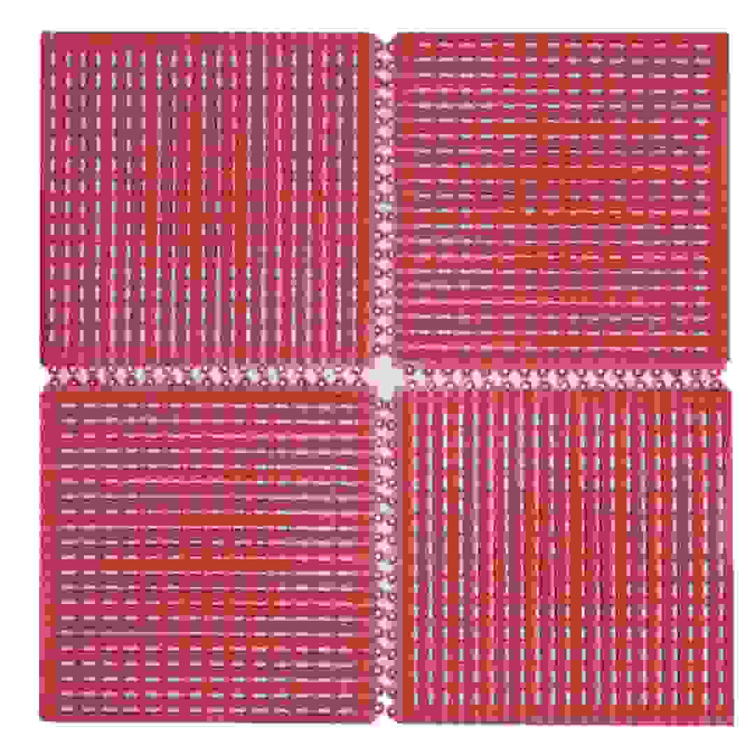 أرضية من المطاط متعدد كلوريد الفينيل (4 قطع، 30 × 30 سم)