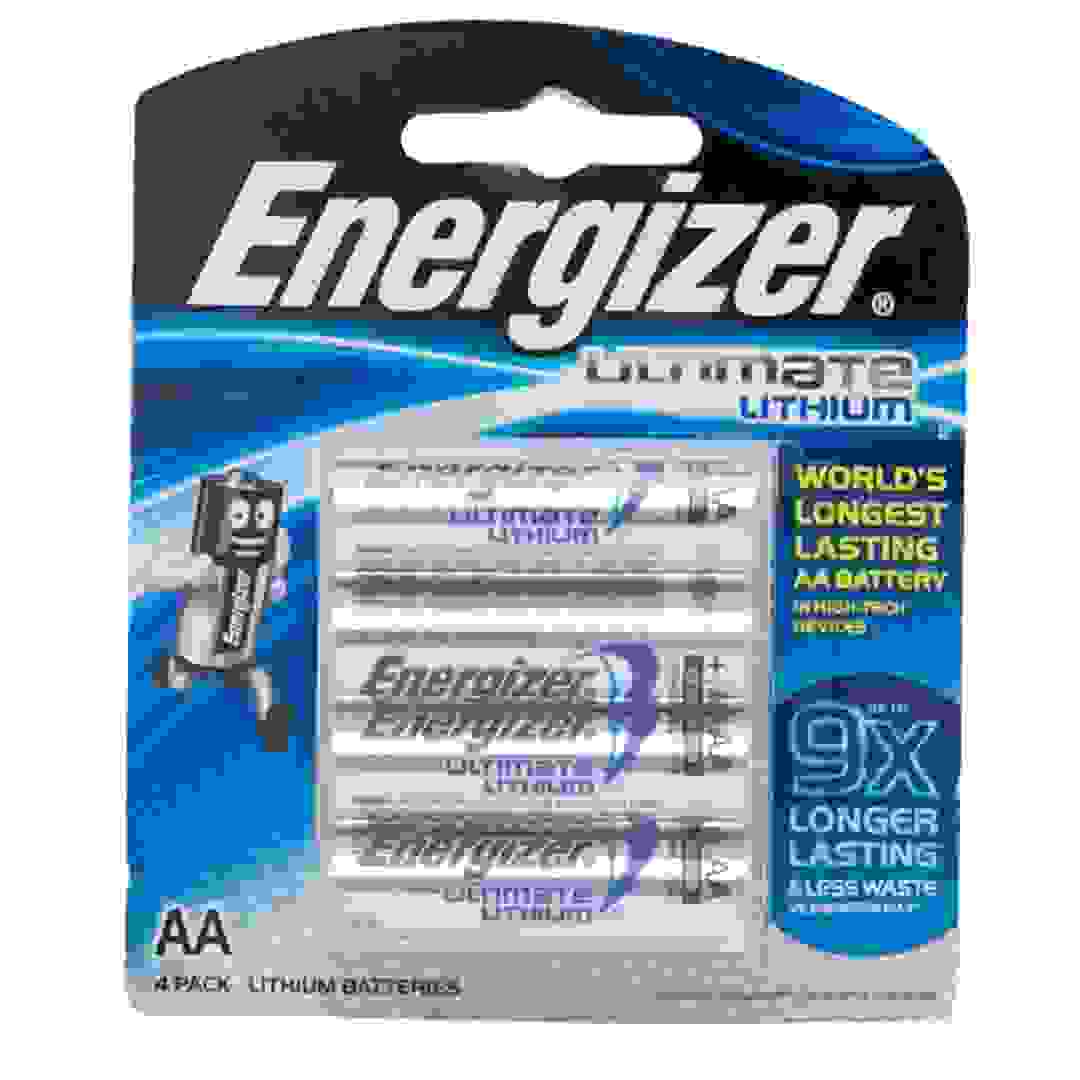بطاريات إنرجايزر ألتيميت ليثيوم AA (حزمة من 4، 1.5 فولت)