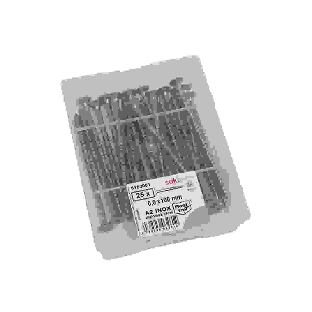 براغي سوكي للخشب المضغوط (6 × 100 ملم، حزمة من 25)